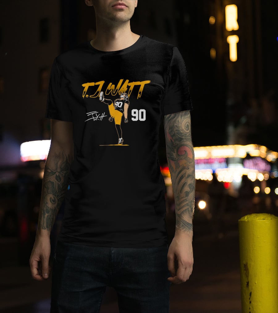 T.J. Watt 90 High Kick Celebration Football Player T-Shirt