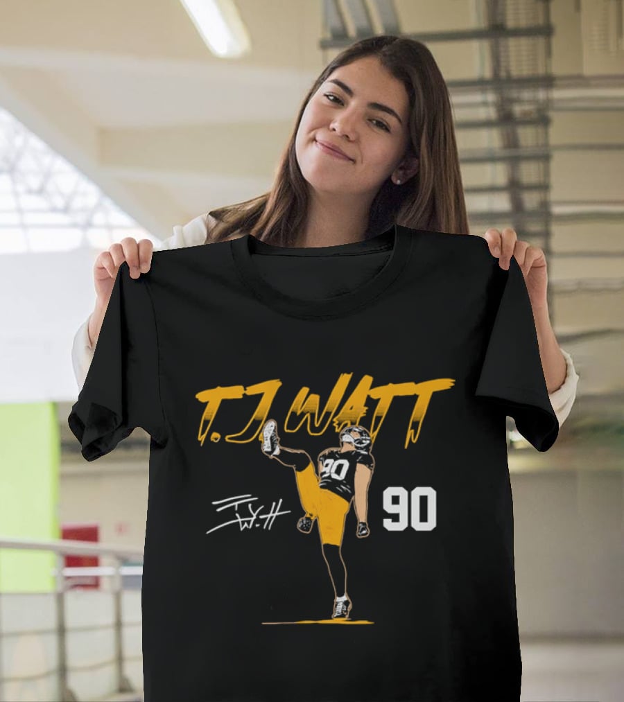 T.J. Watt 90 High Kick Celebration Football Player T-Shirt