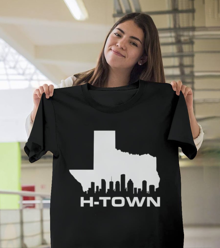 H Town Texas Map Houston Skyline T-Shirt