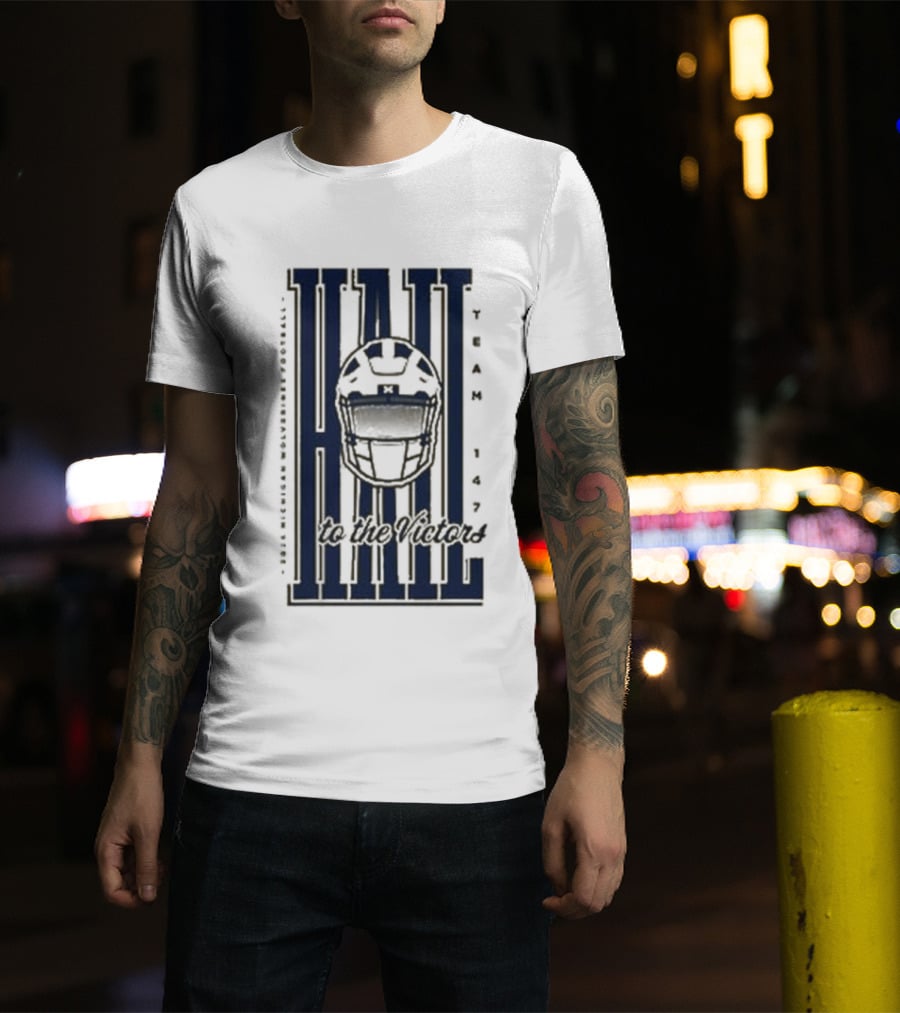 Hail Michigan Wolverines Football Helmet Icon 2026 T-Shirt