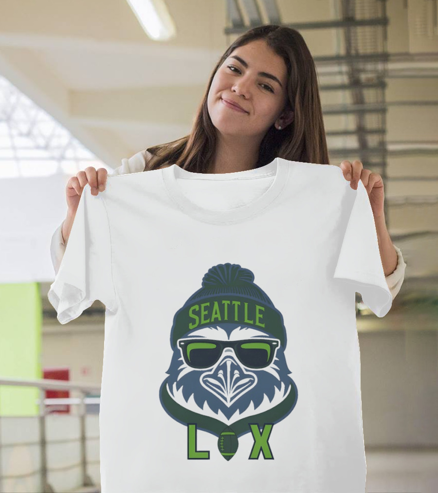Seattle Seahawk LIX Game Day Beanie Sunglasses Football T-Shirt