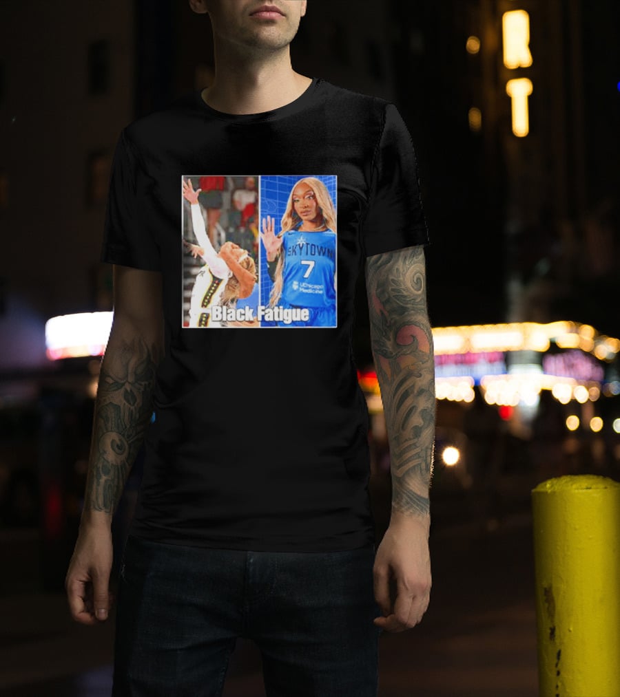 Skytown WNBA Black Fatigue Meme DiJonai Carrington Sophie Cunningham Hard Foul T-Shirt