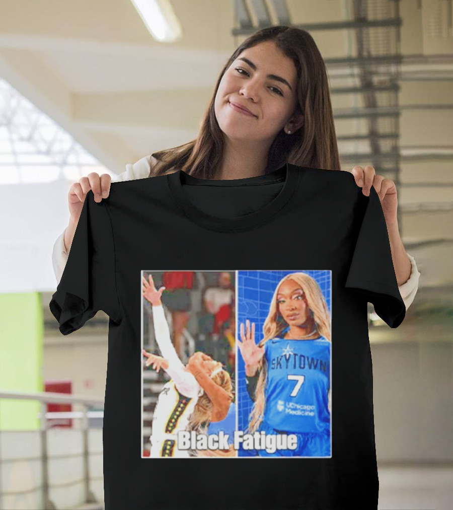 Skytown WNBA Black Fatigue Meme DiJonai Carrington Sophie Cunningham Hard Foul T-Shirt