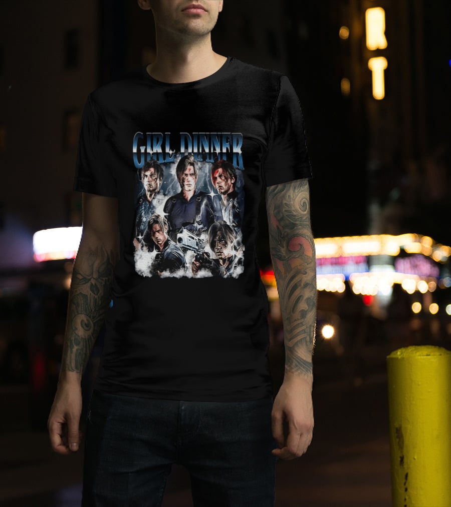 Leon Kennedy Girl Dinner Hero Collage T-Shirt
