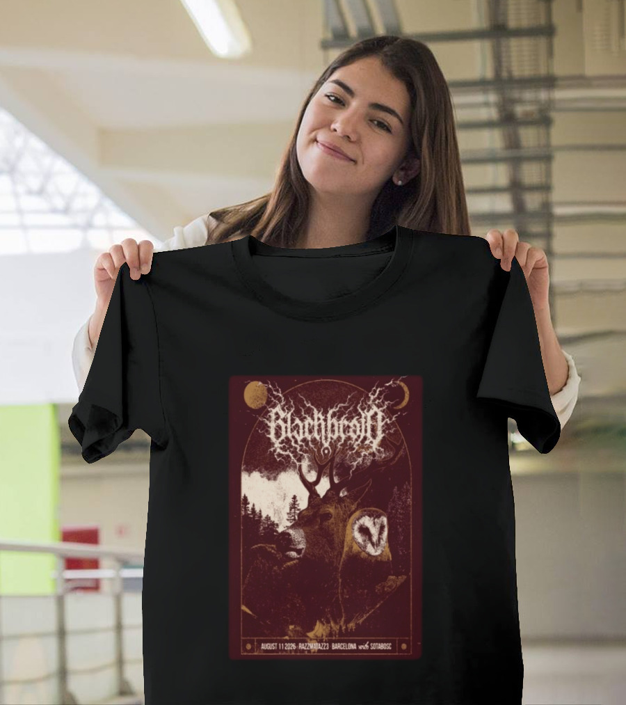 Blackbraid August 11 2026 Razzmatazz 3 Barcelona With Sotabosc Deer Owl Moon T-Shirt