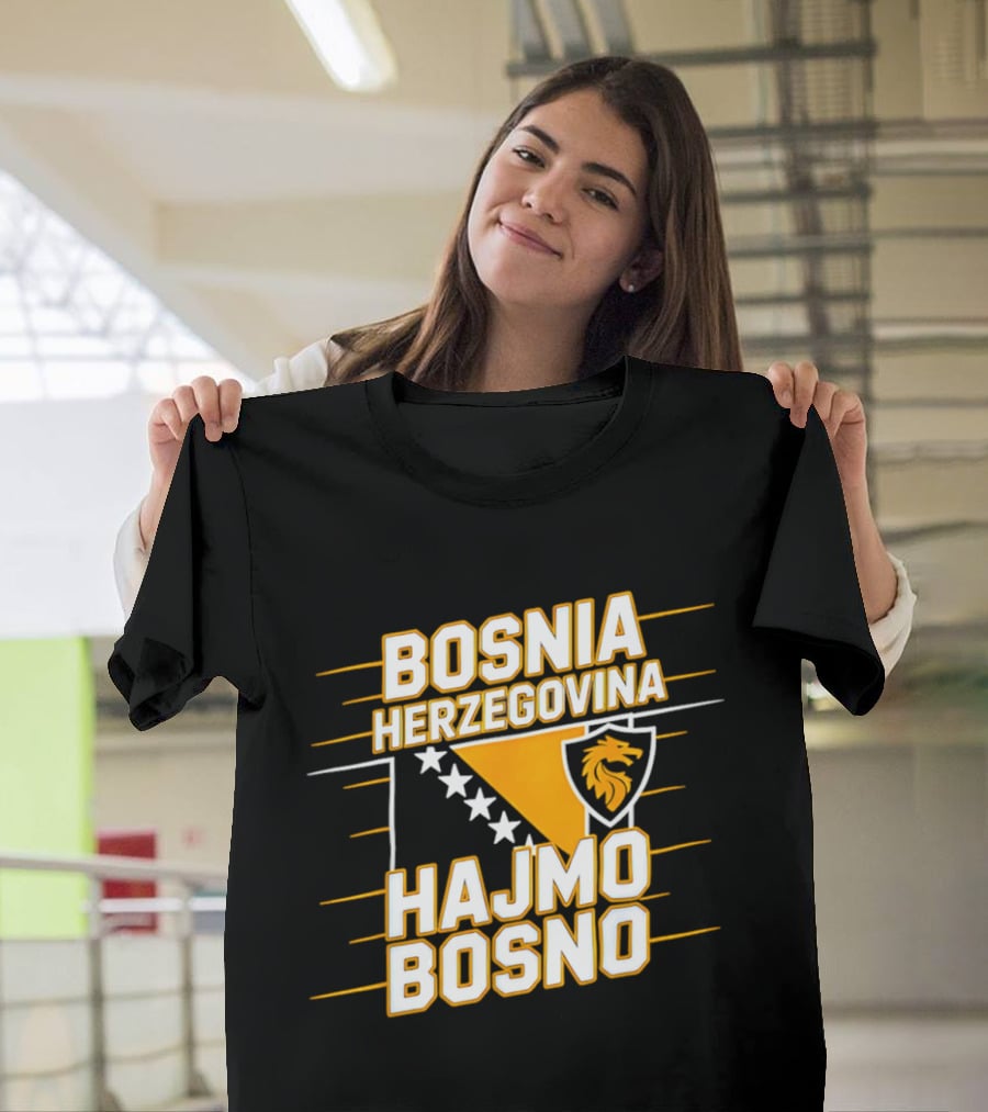 Bosnia Herzegovina Hajmo Bosno Crest And Stars T-Shirt
