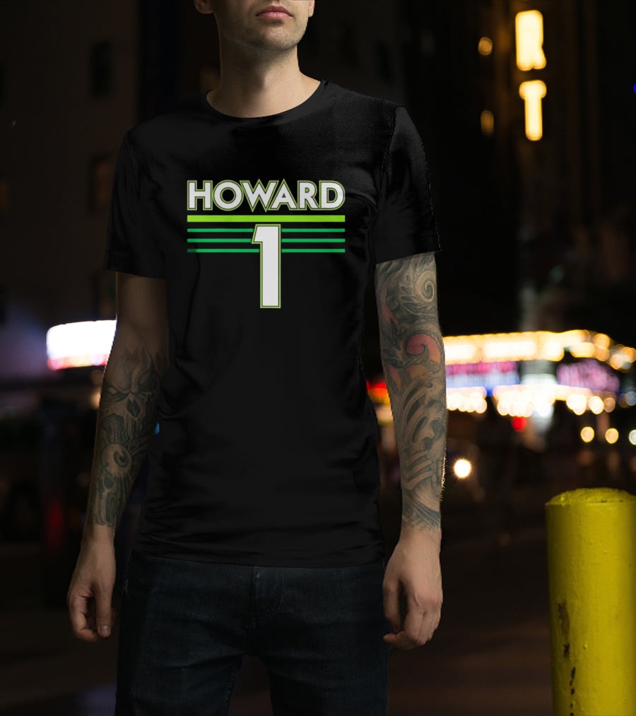 Howard 1 White Green Horizontal Stripes Sports Jersey T-Shirt