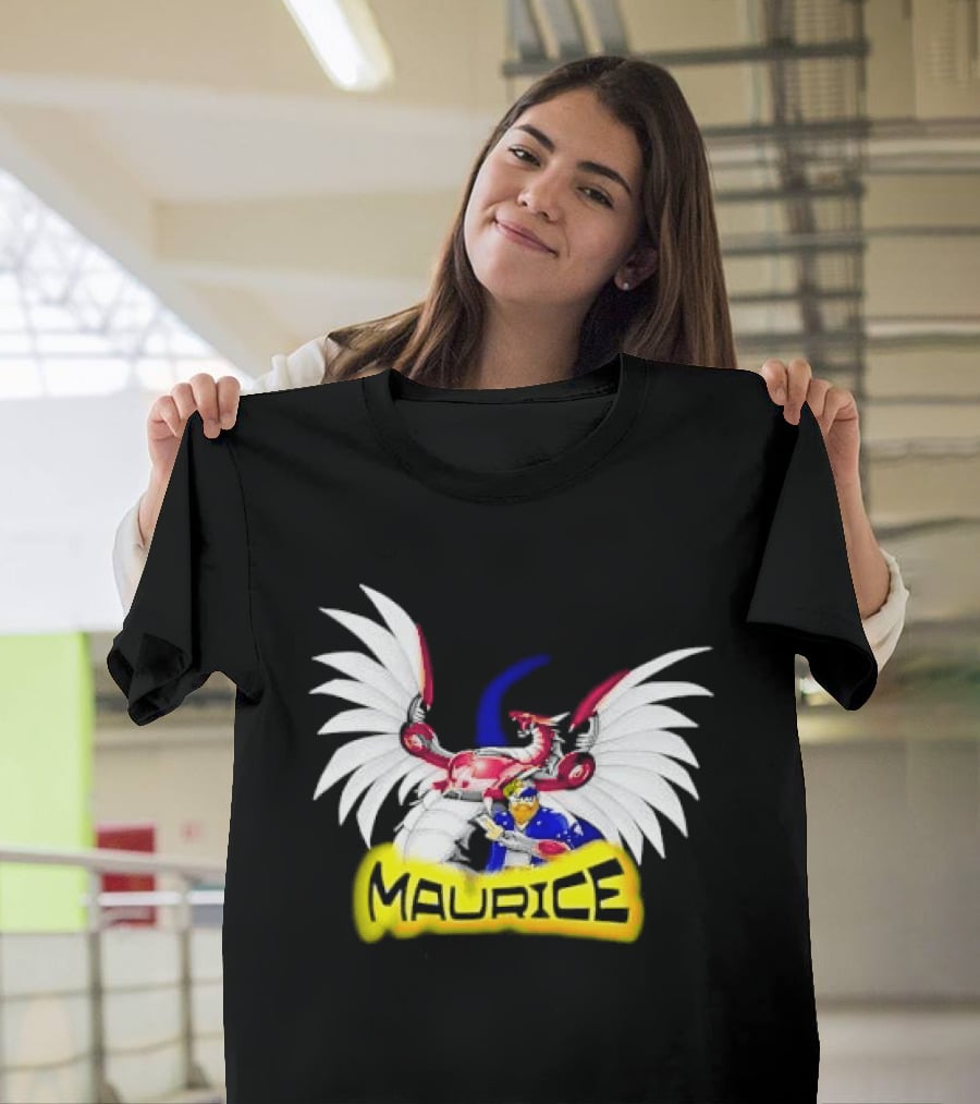 Maurice Cybernetic Dragon Winged Anime Duelist Trading Card Yellow T-Shirt