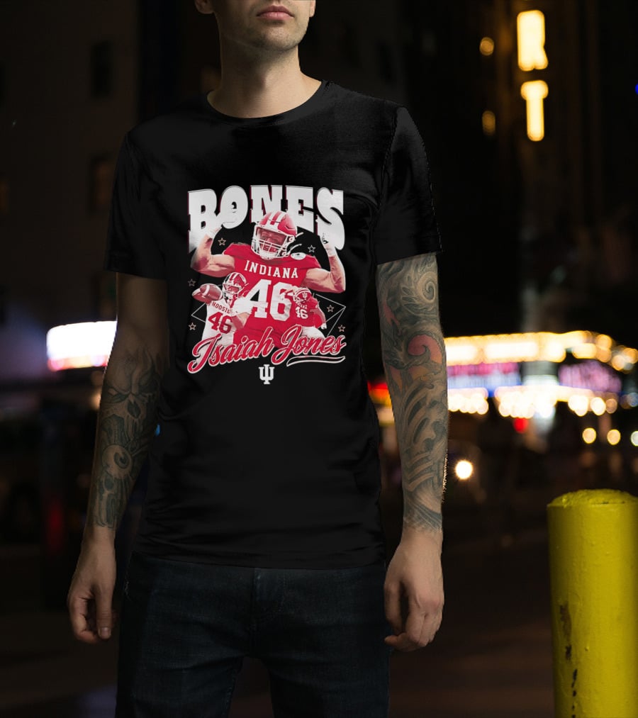 Isaiah Jones Indiana Hoosiers Football Bones 46 T-Shirt