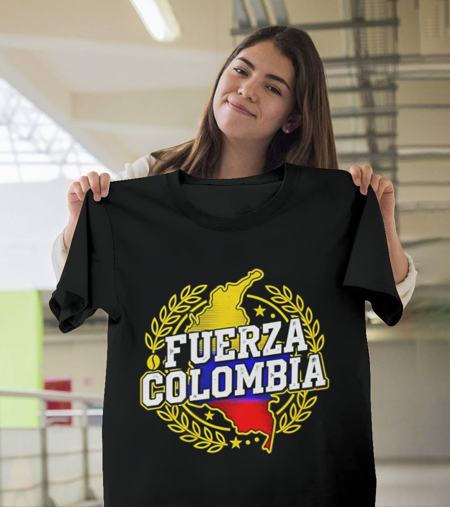 Fuerza Colombia Earthquake Relief Support Colombian Pride Map T-Shirt