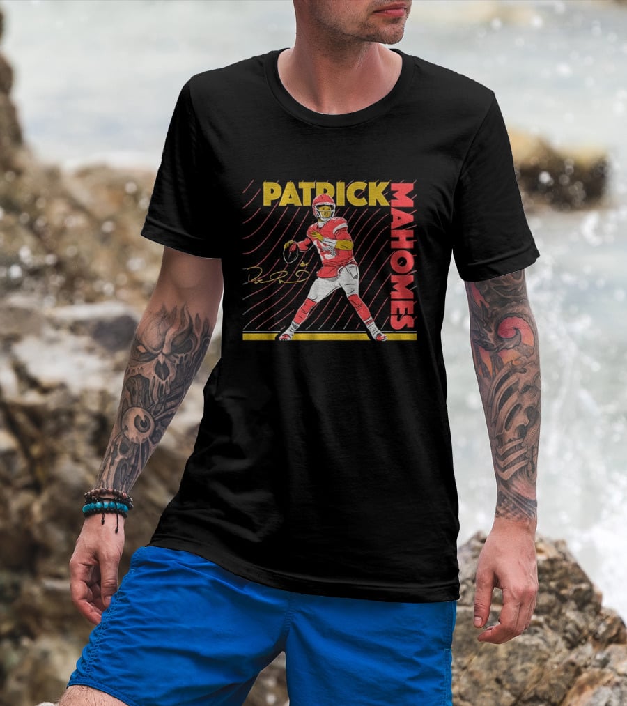 Patrick Mahomes Kansas City Chiefs Football Player Signature T-Shirt