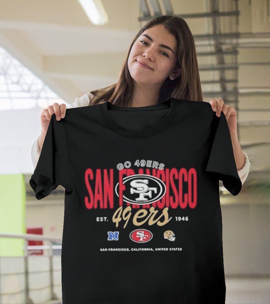 San Francisco 49ers Go 49ers Est 1946 California Nfc Oval Helmet Team T-Shirt