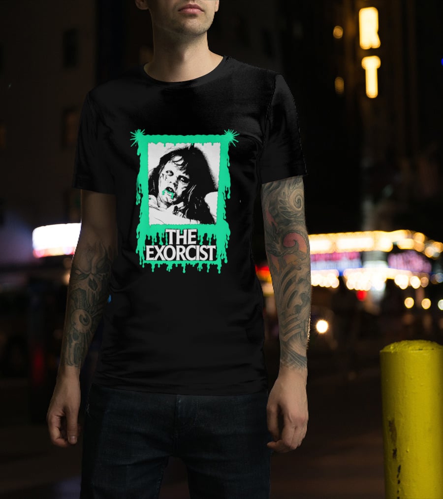 The Exorcist Regan Macneil Neon Drip Horror T-Shirt