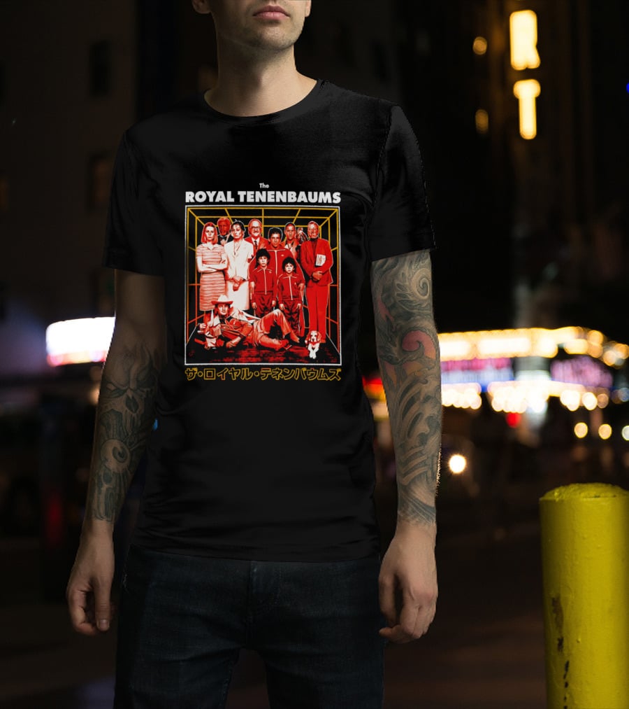 The Royal Tenenbaums Movie Cast Retro Japanese T-Shirt