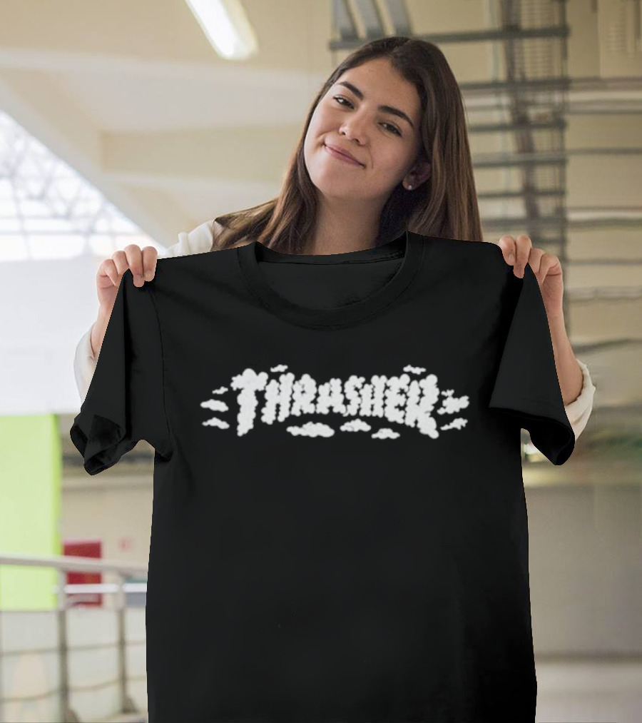 Thrasher Clouds Spanky Skateboard Magazine White T-Shirt