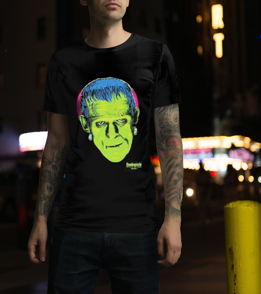 Frankenstein Universal Studios Monsters Head Travis Barker T-Shirt