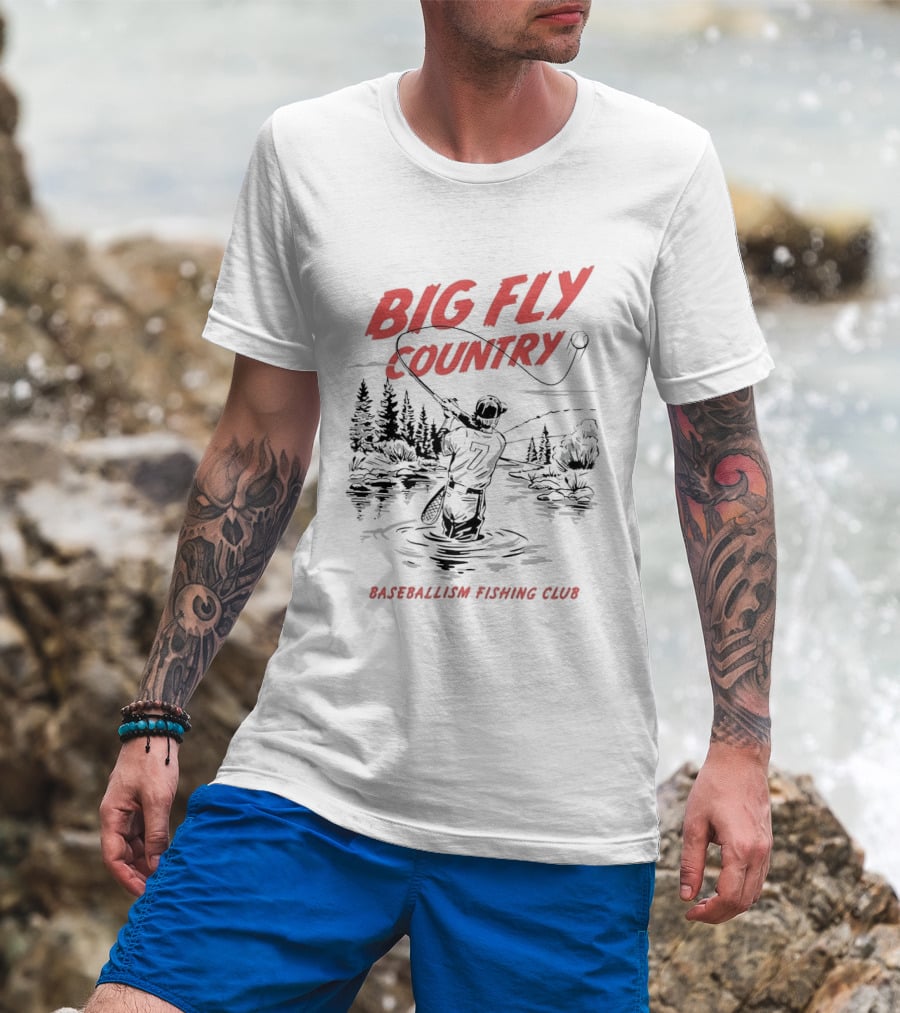 Big Fly Country Baseballism Fishing Club T-Shirt