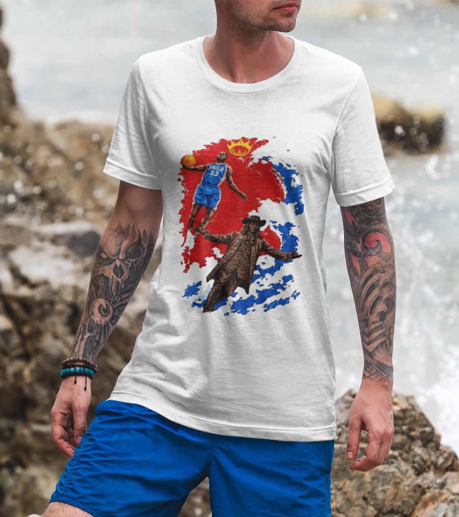 LeBron James Philadelphia Crown Mural Art In Chinatown T-Shirt