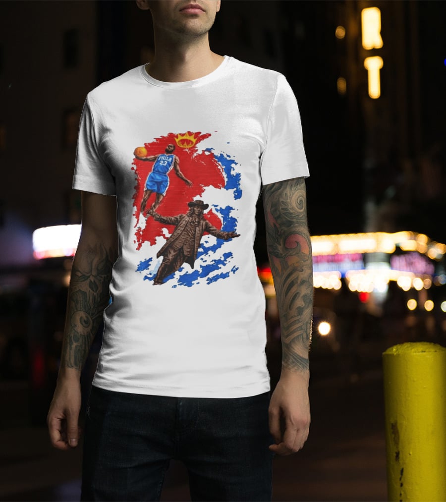 LeBron James Philadelphia Crown Mural Art In Chinatown T-Shirt
