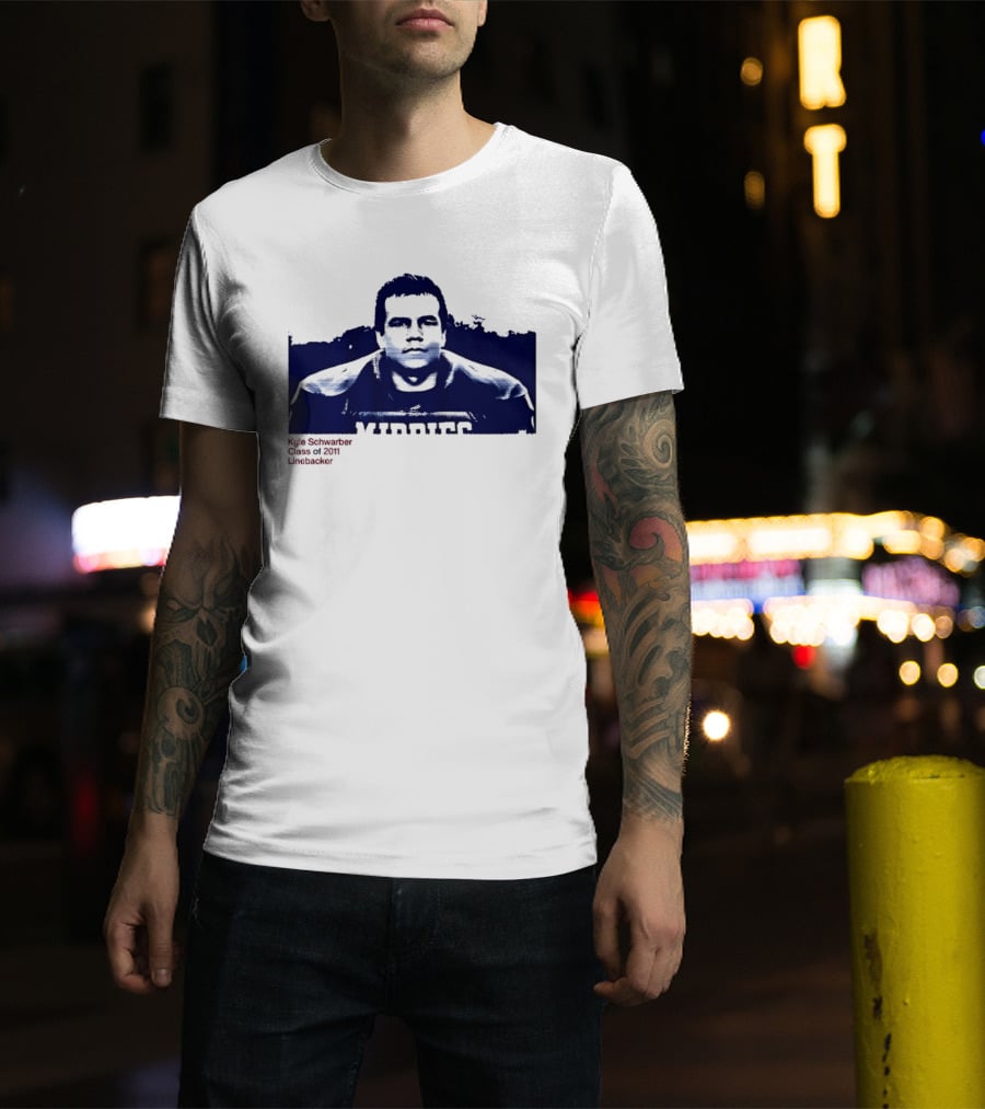 Middies Kyle Schwarber Class Of 2011 Linebacker Blue Stencil T-Shirt
