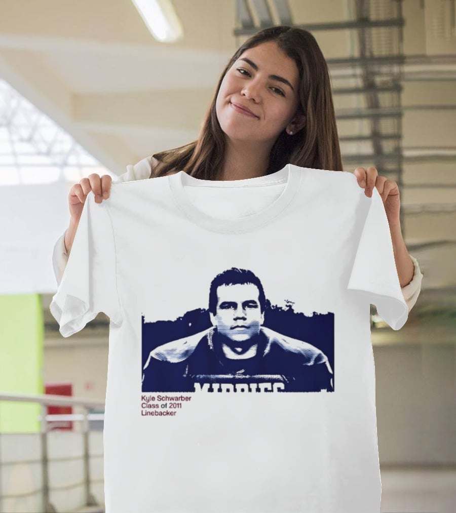 Middies Kyle Schwarber Class Of 2011 Linebacker Blue Stencil T-Shirt
