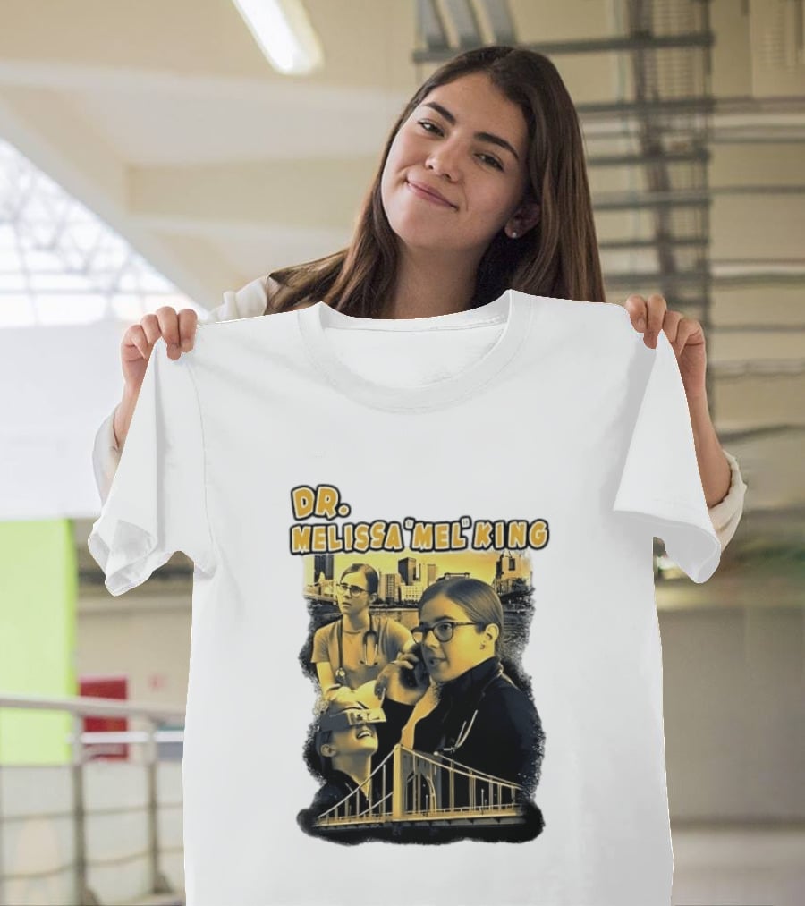 Dr Melissa Mel King Female Doctor Pittsburgh Yellow Bridge Collage T-Shirt