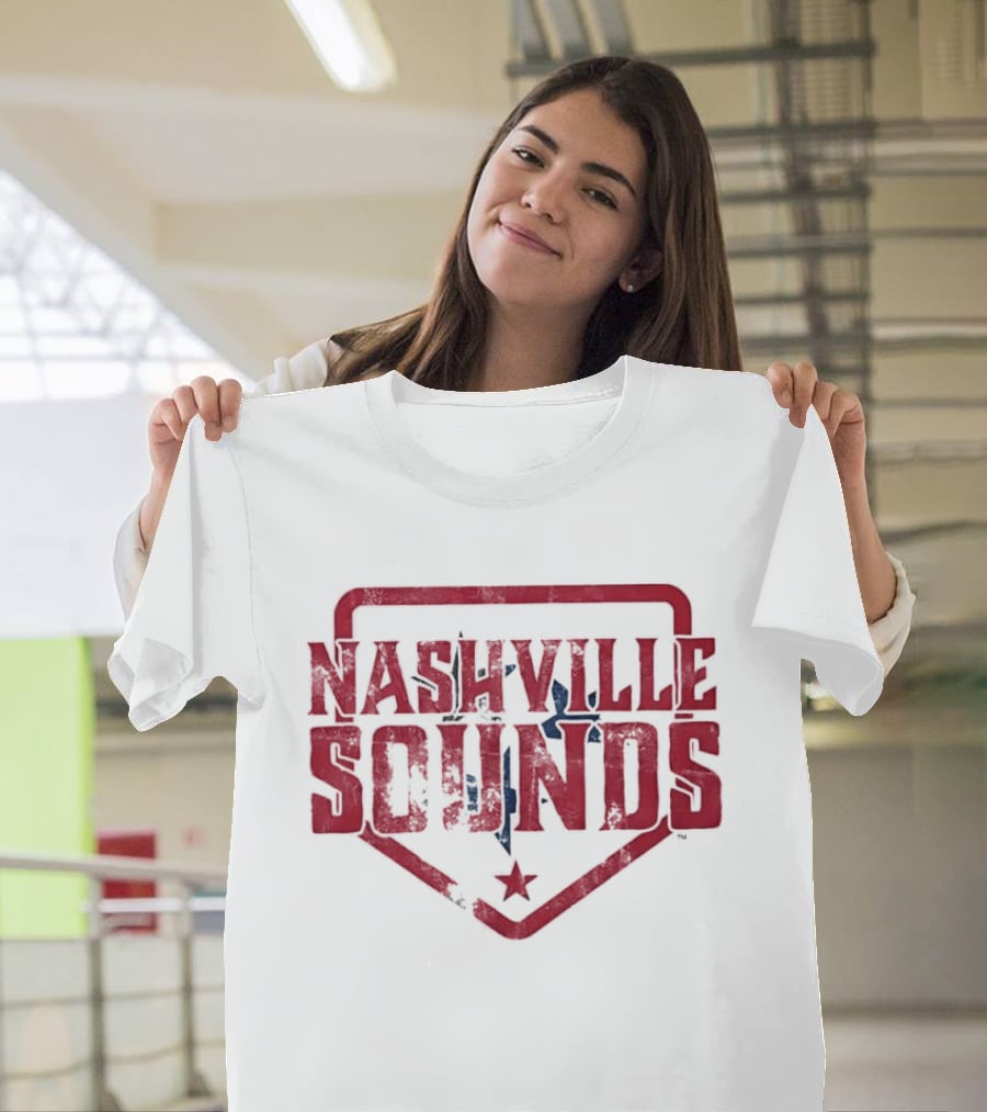 Nashville Sounds Distressed Home Plate Tennessee State Star T-Shirt