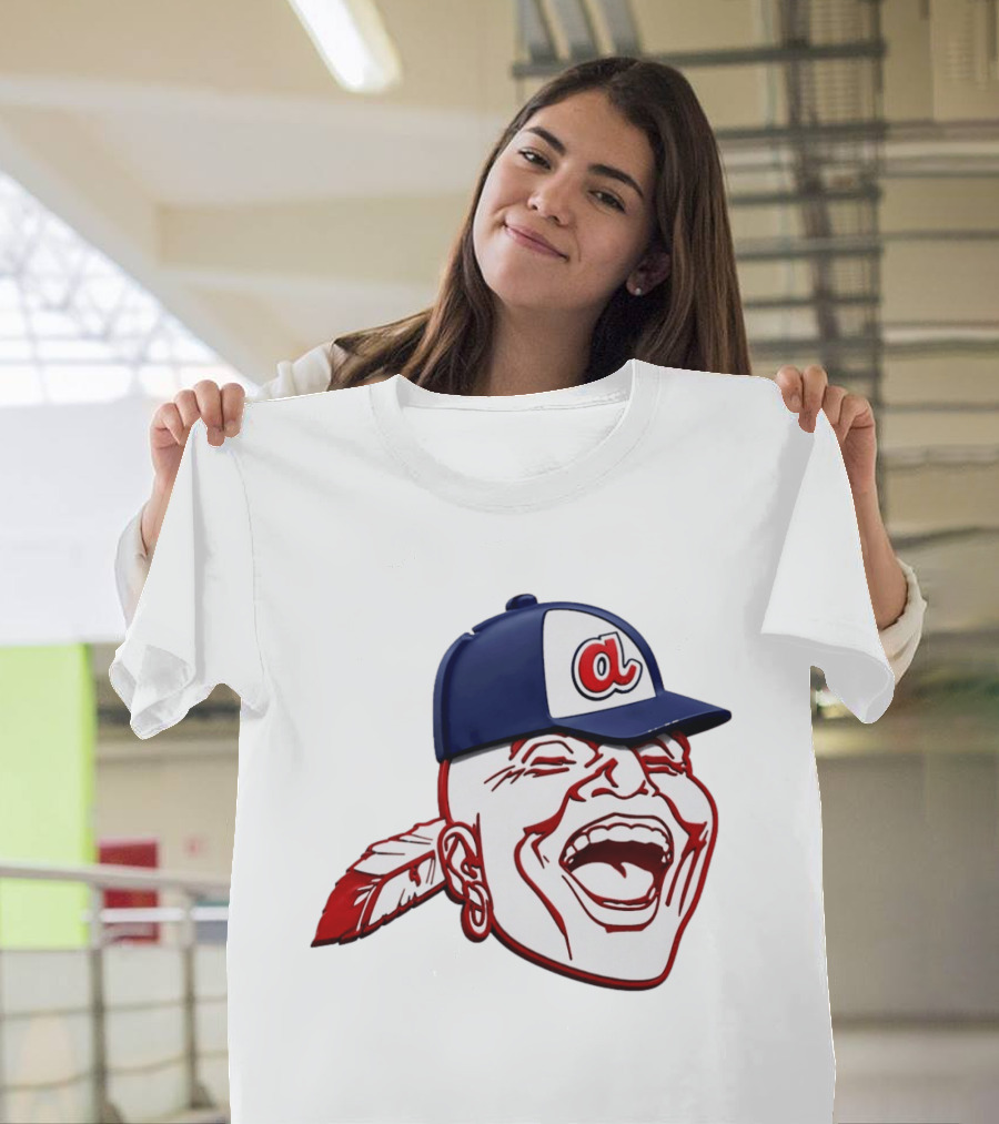 Hank Aaron Era 1970s Atlanta Braves Chief Cap T-Shirt