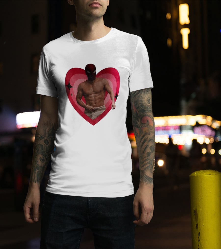 Heart Masked Bodybuilder Spidey T-Shirt