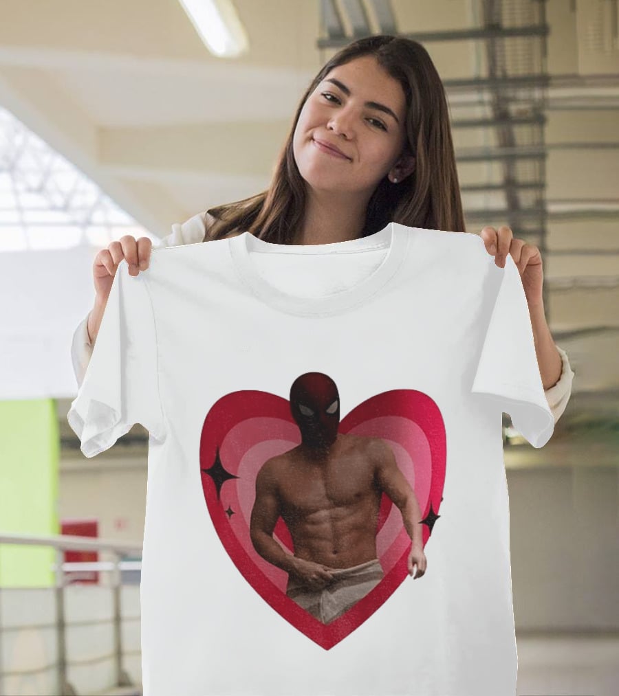 Heart Masked Bodybuilder Spidey T-Shirt