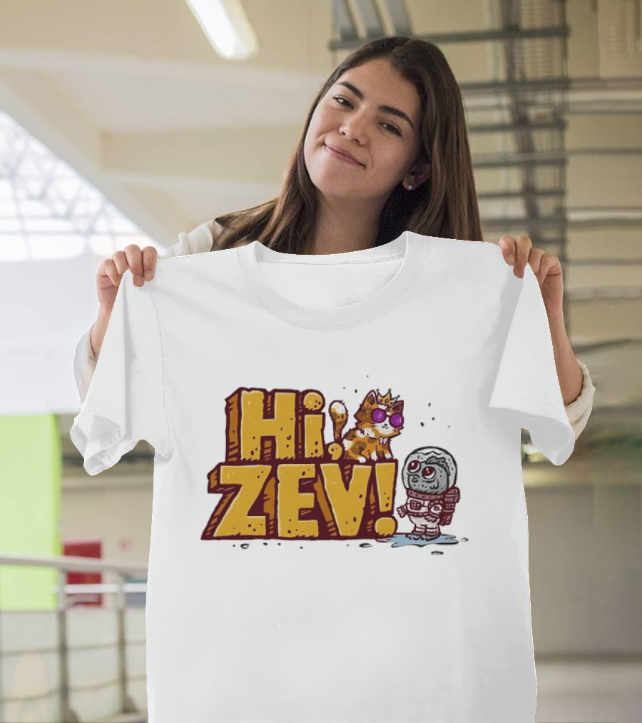 Hi Zev Cartoon Calico Cat Sunglasses Astronaut Creature T-Shirt