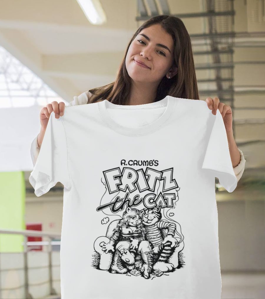R. Crumb's Fritz The Cat Couch With Characters Smoking And Relaxing T-Shirt