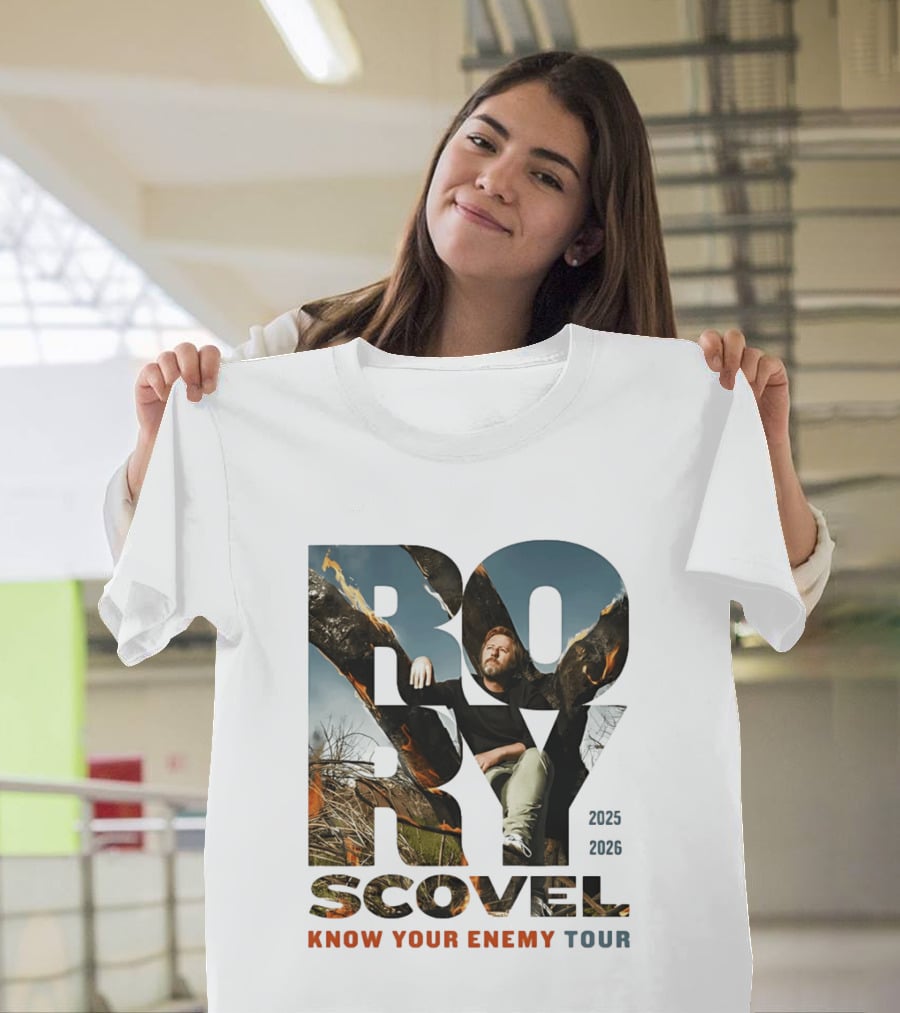 Rory Scovel Know Your Enemy Tour 2023 2026 Fire Backdrop T-Shirt