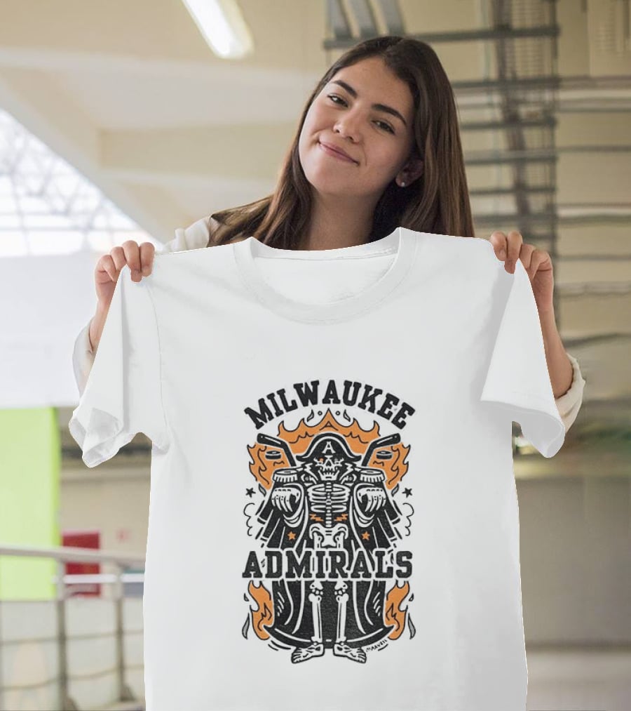 Milwaukee Admirals Skeleton Emblem Halloween T-Shirt