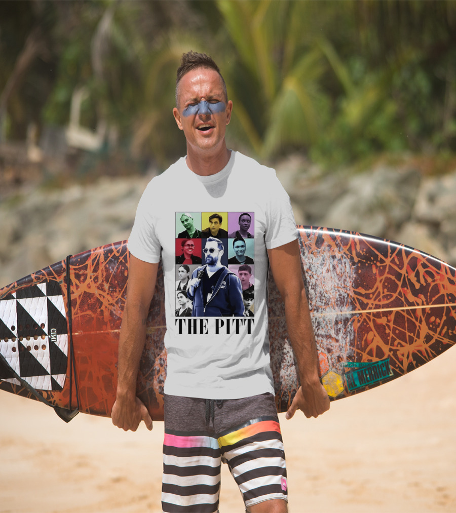 The Pitt Colorful Pop Grid Doctor Portraits Bearded Man In Sunglasses T-Shirt