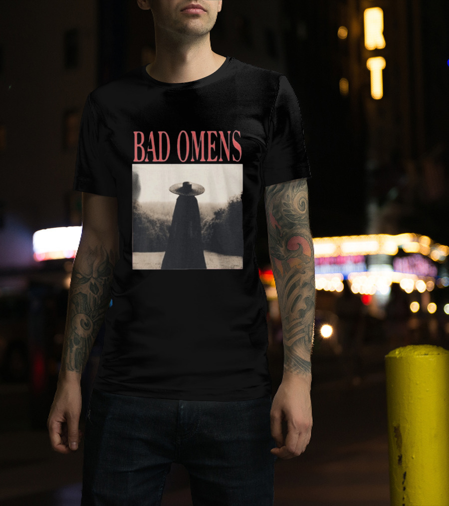 Bad Omens Specter Tour Dark Figure In Shadowy Landscape T-Shirt