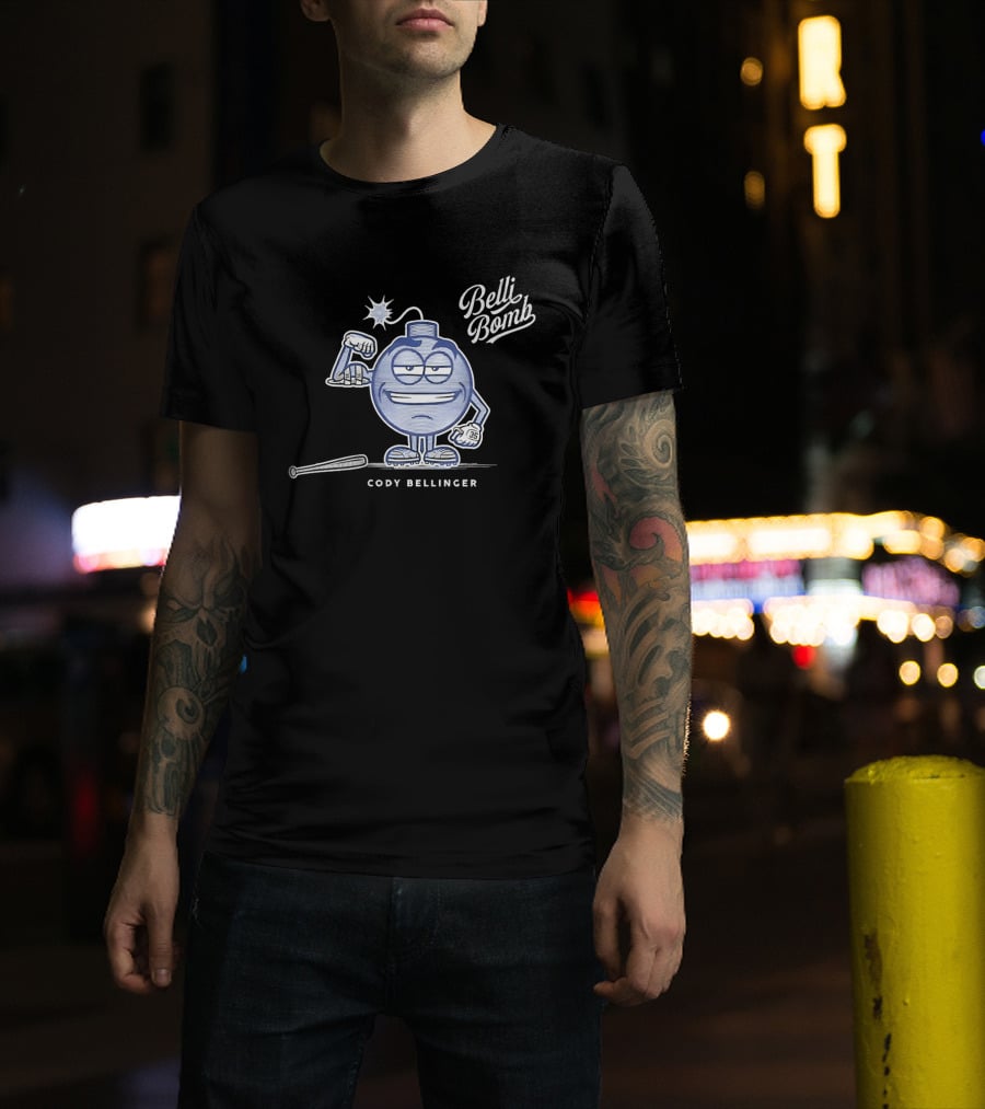 Belli Bomb Cody Bellinger Baseball Cartoon T-Shirt