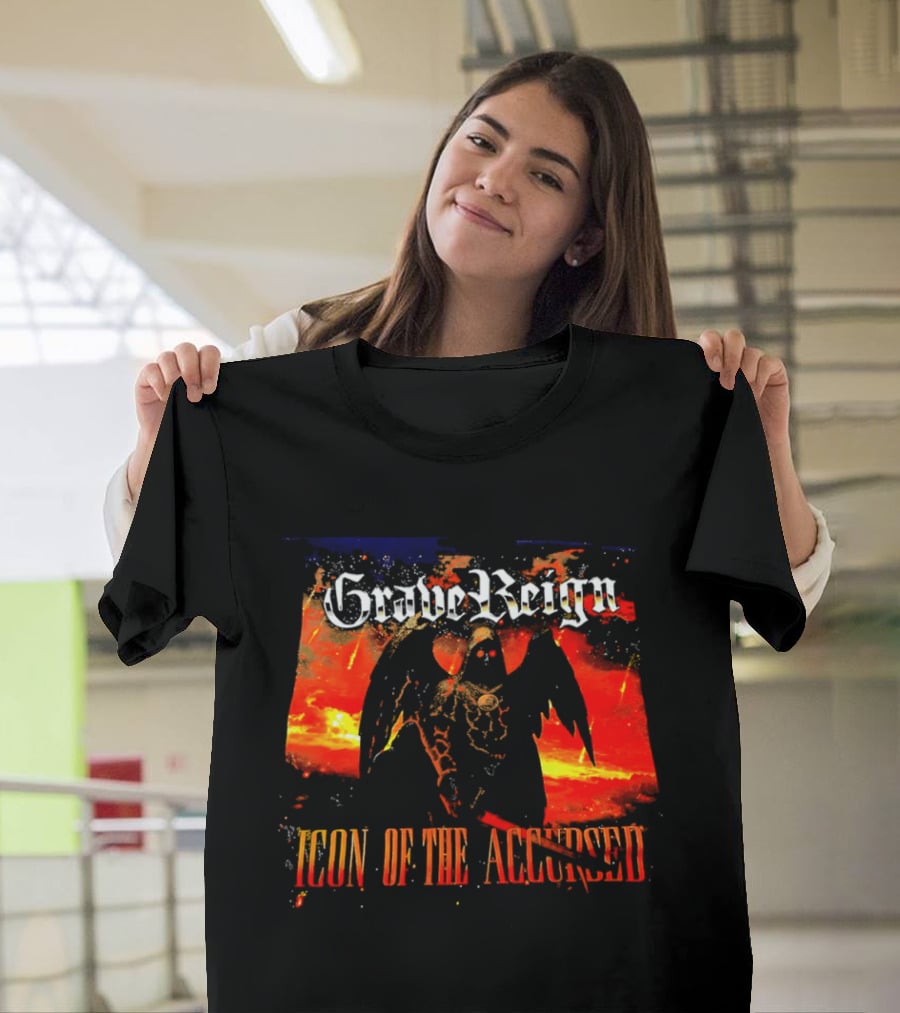 Grave Reign Icon Of The Accursed Winged Figure Sword T-Shirt