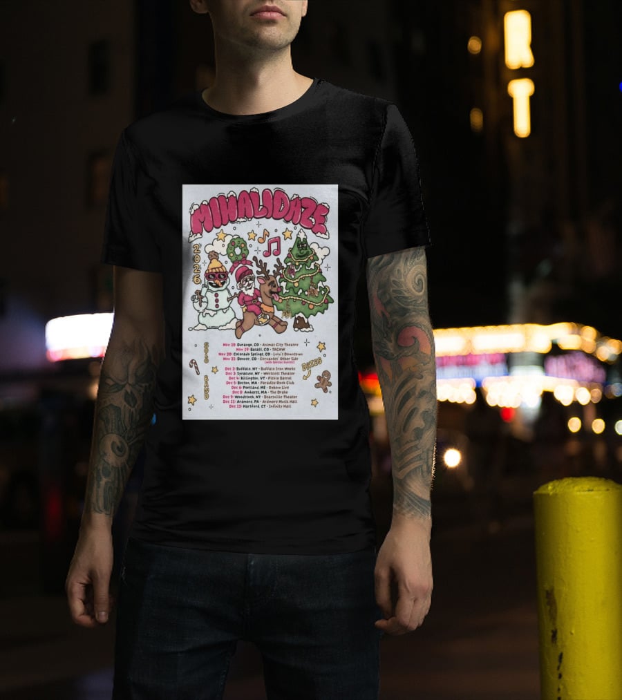 MIHALIDAZE 2026 Tour Solo Band Dates T-Shirt