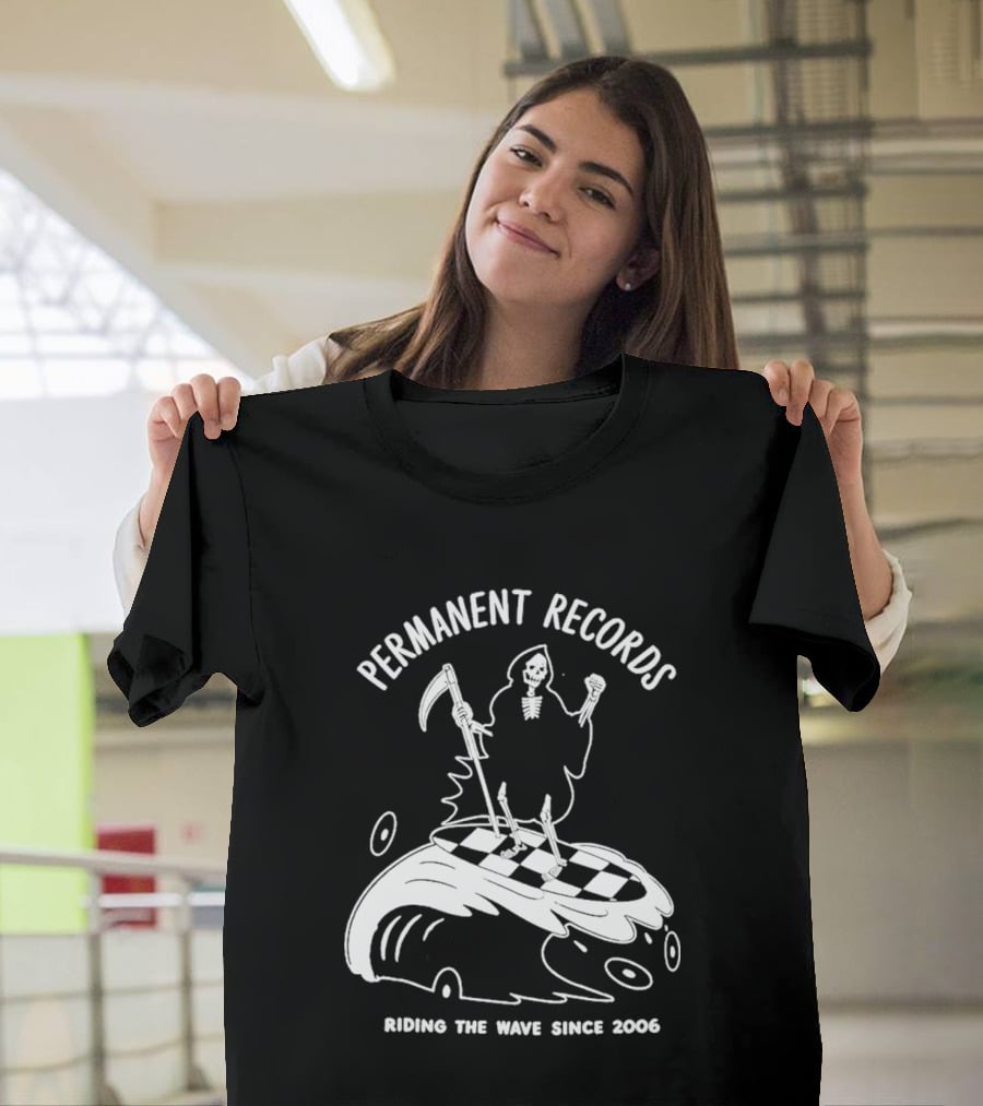 Permanent Records Grim Reaper Riding The Wave Since 2006 T-Shirt
