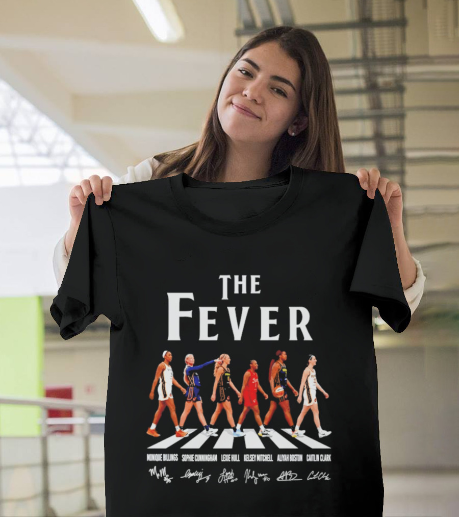 Indiana Fever The Fever Abbey Road N. Ogwumike Stephens Hull Smith Mitchell A. Johnson C. Cox T-Shirt