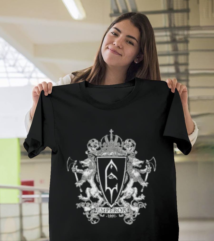 Indiemerchstore Emperor Crest Anthems To The Welkin At Dusk Lion Heraldry Crown T-Shirt