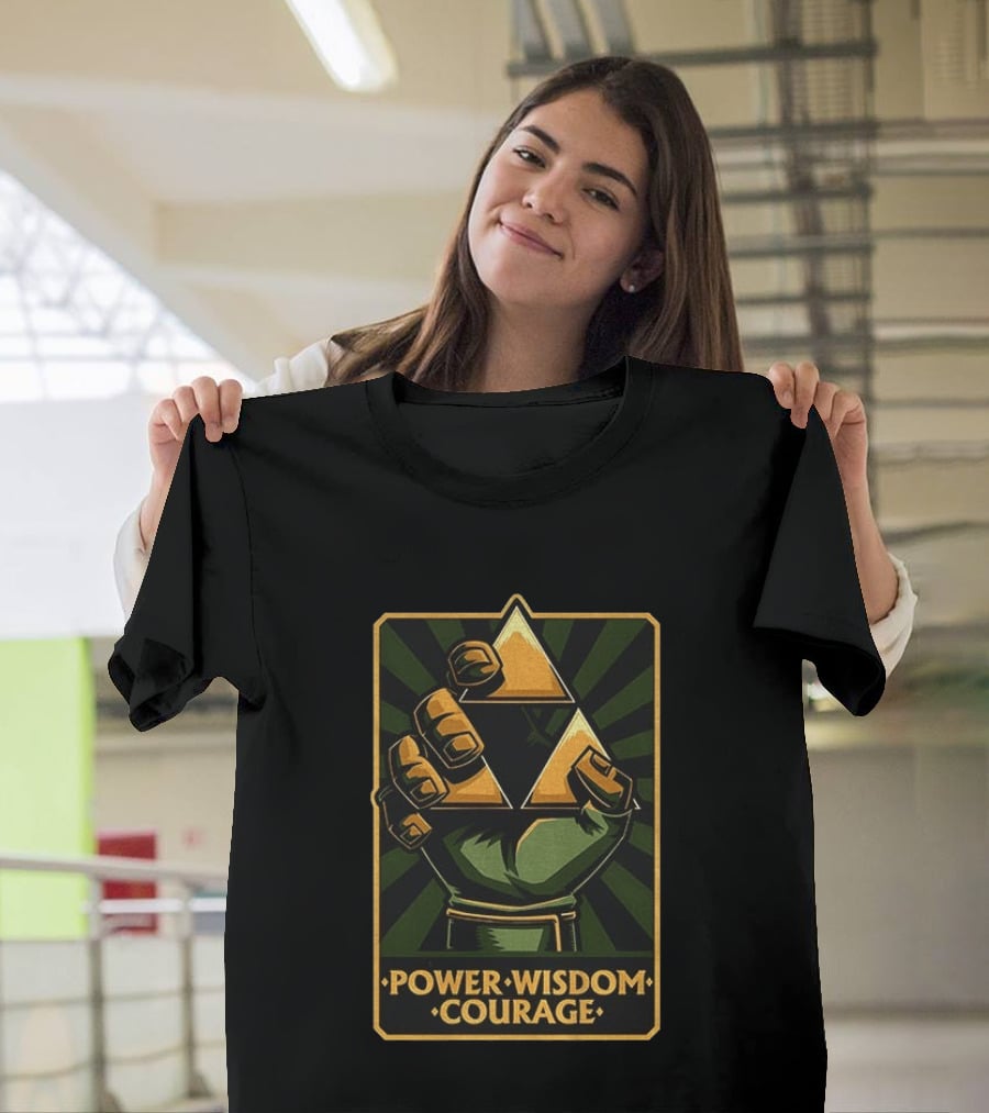 Power Wisdom Courage Triforce Hand The Legend Of Zelda T-Shirt
