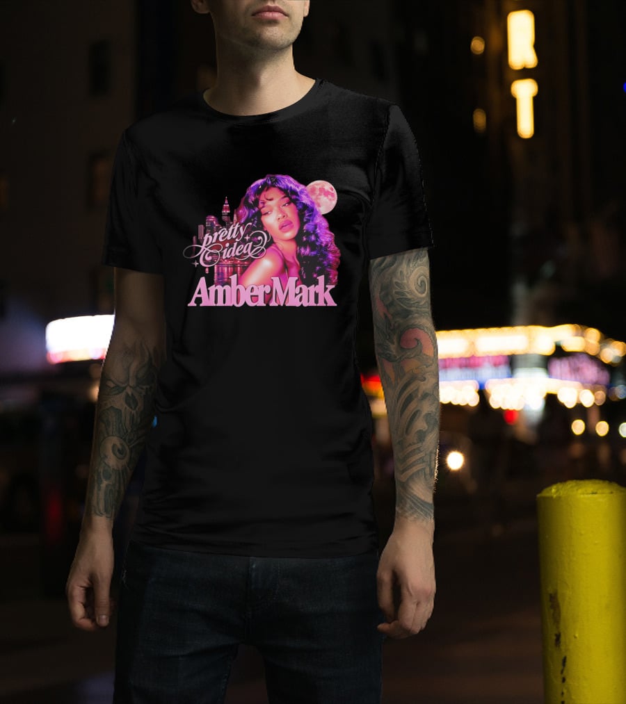 Pretty Idea Amber Mark Woman Moon City Skyline T-Shirt