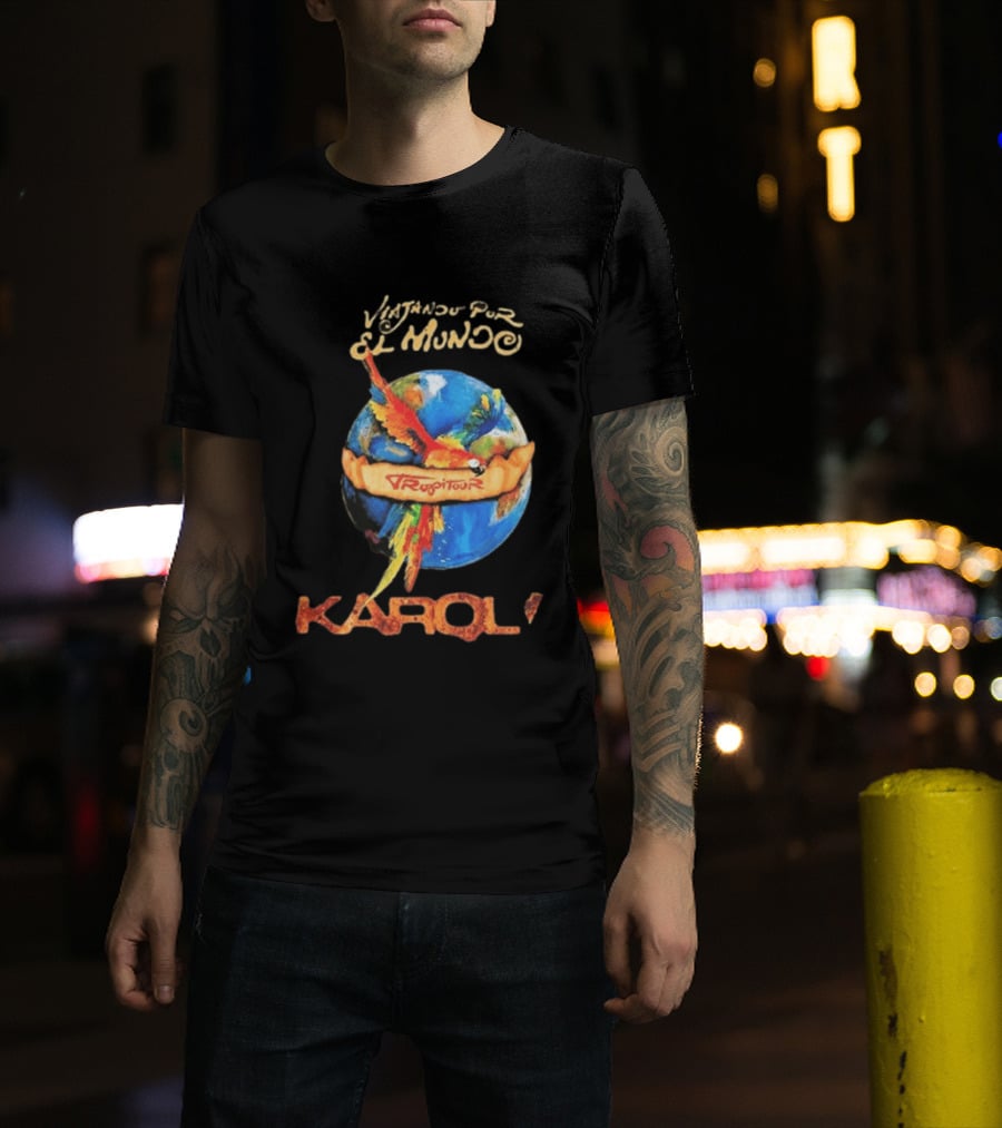 Viajando Por El Mundo Tropitour 2026 Karol G Dates T-Shirt