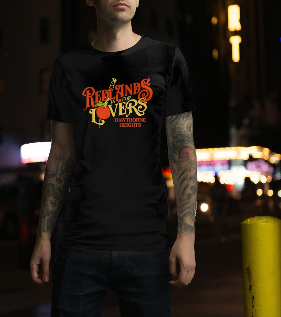 Redlands Is For Lovers Hawthorne Heights Orange Knife T-Shirt