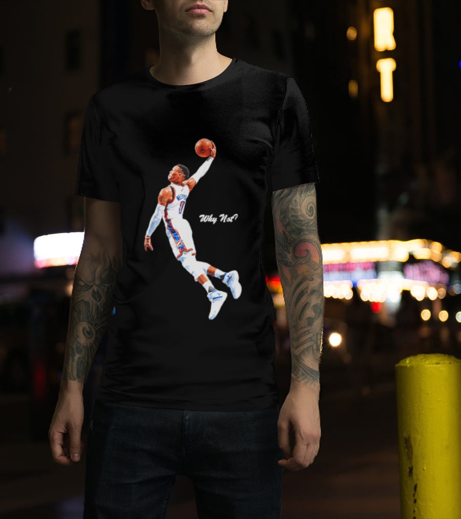 Russell Westbrook OKC Thunder Why Not Basketball Dunk T-Shirt