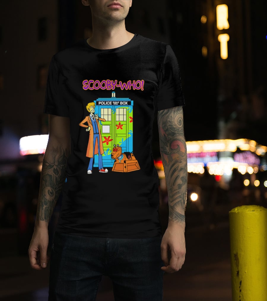 Scooby Who Shaggy Tenth Doctor Mystery Machine Painted Tardis K9 Robot T-Shirt