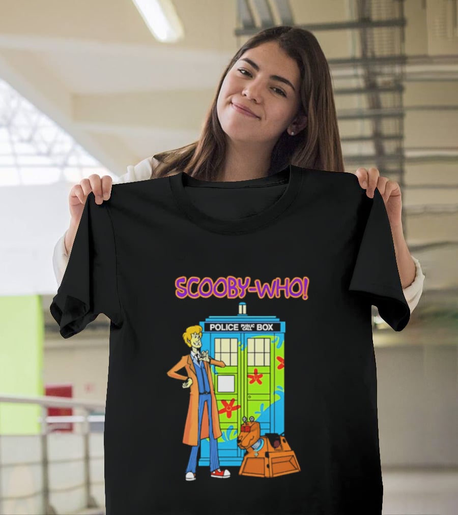 Scooby Who Shaggy Tenth Doctor Mystery Machine Painted Tardis K9 Robot T-Shirt