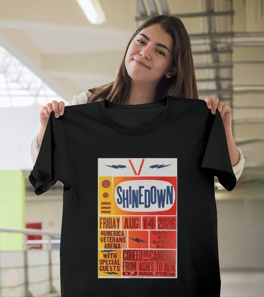 Shinedown Aug 14 2026 Numerica Veterans Arena With Coheed And Cambria And From Ashes To New T-Shirt